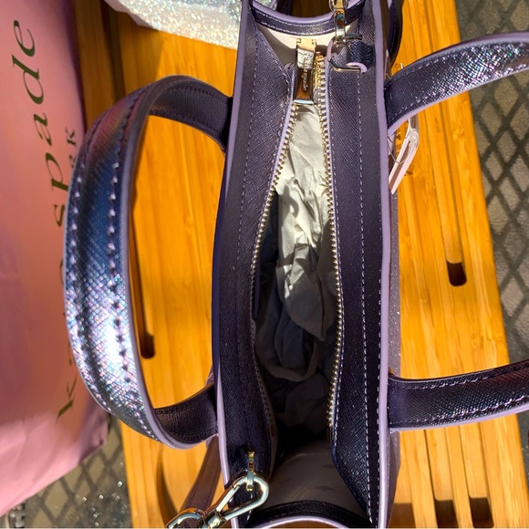 Kate Spade Holiday Collection Lilac Frost Tinsel Satchel and Card Holder Set - Picture 11 of 13